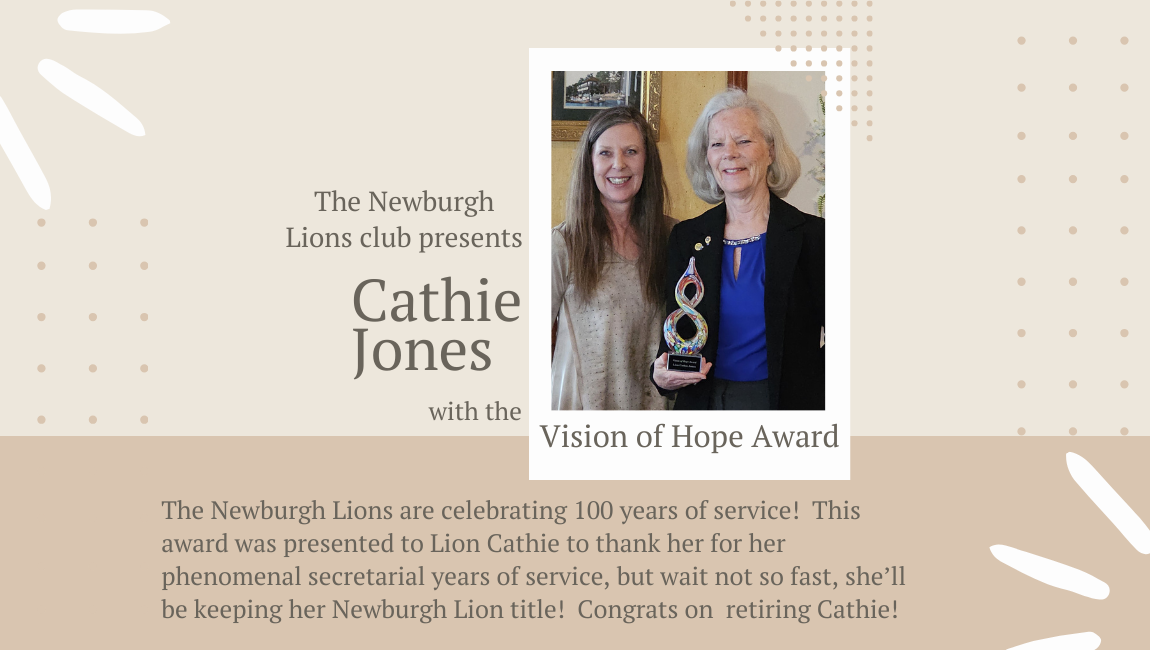 Image for Newburgh Lion Cathie Jones receives the Vision of Hope Award!